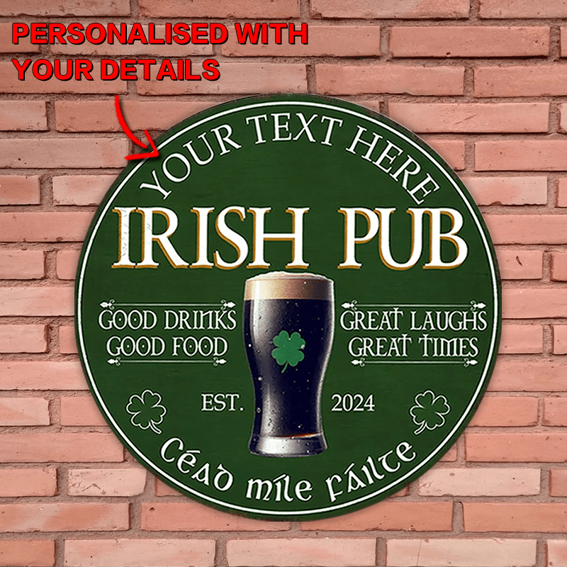 Home Bar Signs - CustomIrish Pub Personalized Metal Sign -