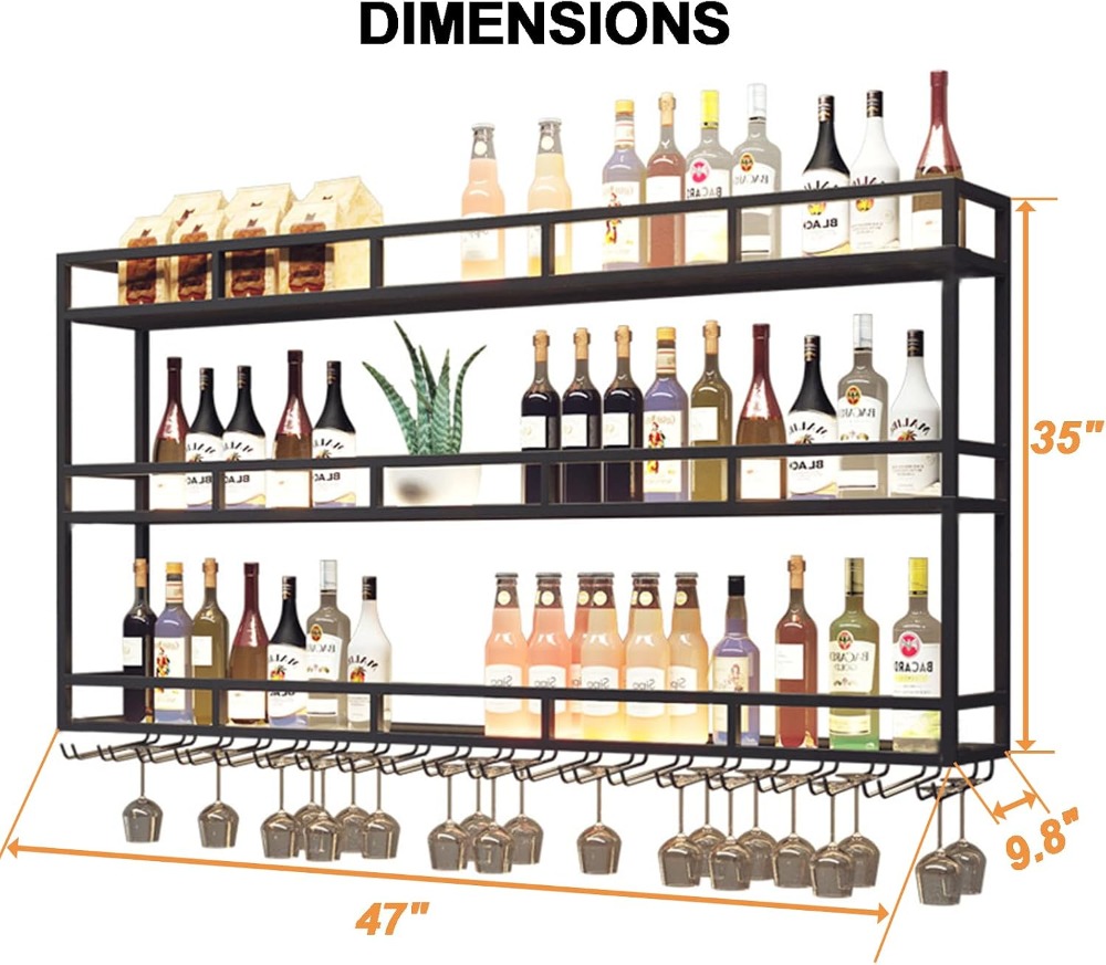 Large Heavy Duty 47in Wine Rac - Home Bar Shelf ulasan dan harga