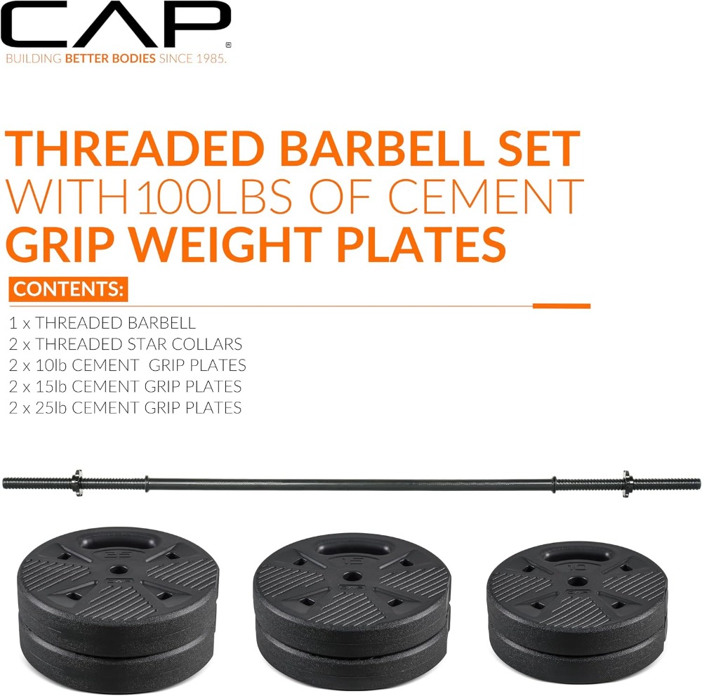 CAP Threaded Barbell Set with  - Home Bar And Gym ulasan dan harga
