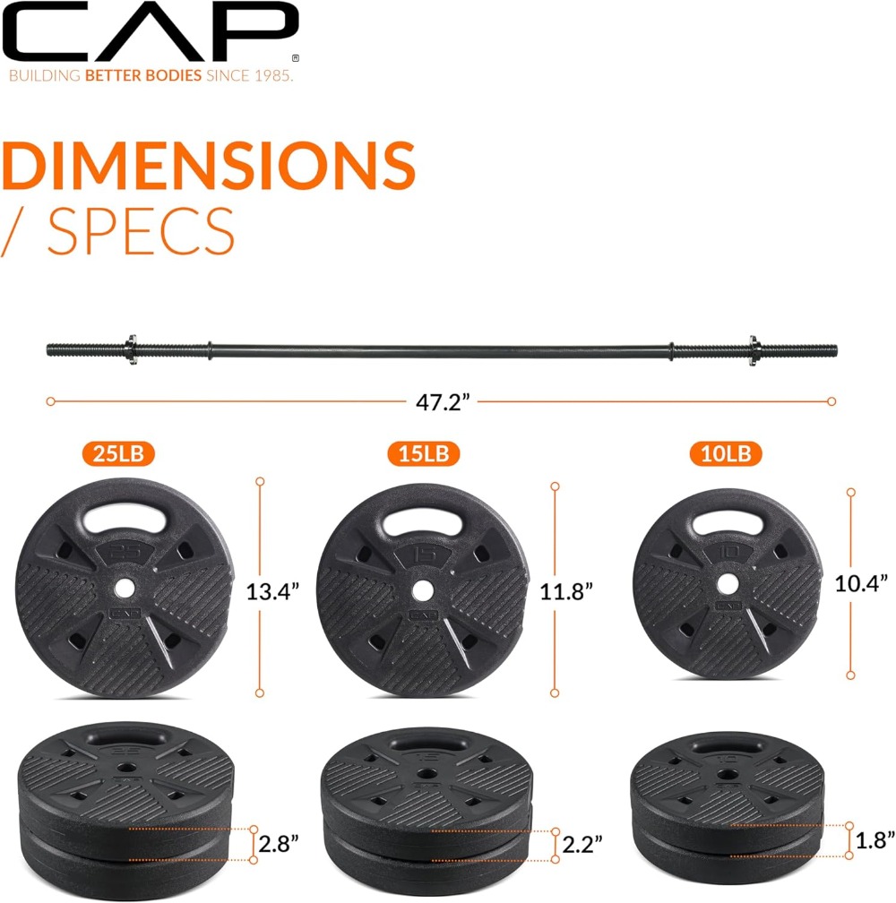 CAP Threaded Barbell Set with  - Home Bar And Gym ulasan dan harga