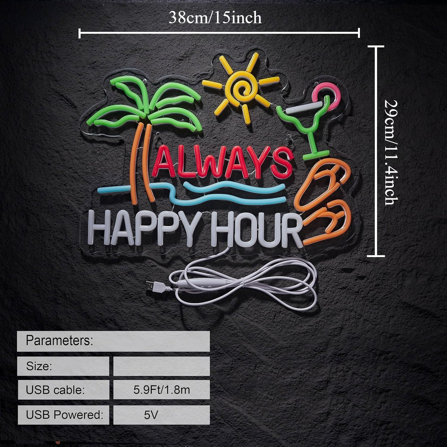 Always Happy Hour Beer Bar Neo - Home Bar Signs ulasan dan harga