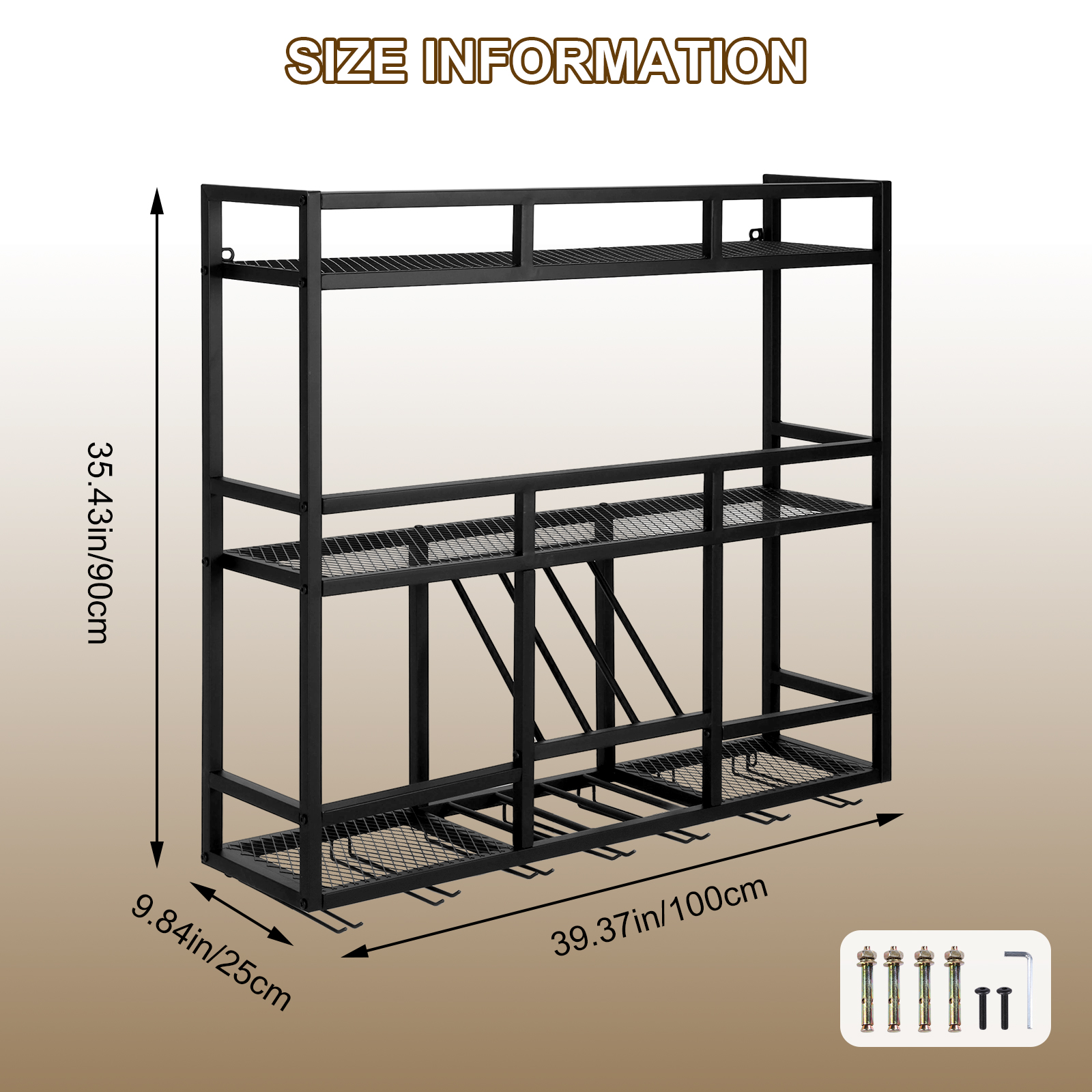 3 Tiers Floating Wine Bottle S - Home Bar Shelf ulasan dan harga