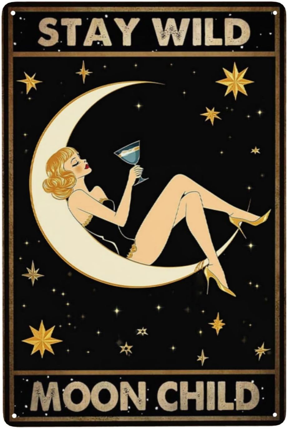 Stay Wild Moon Child Tin Sign  - Home Bar Lounge ulasan dan harga
