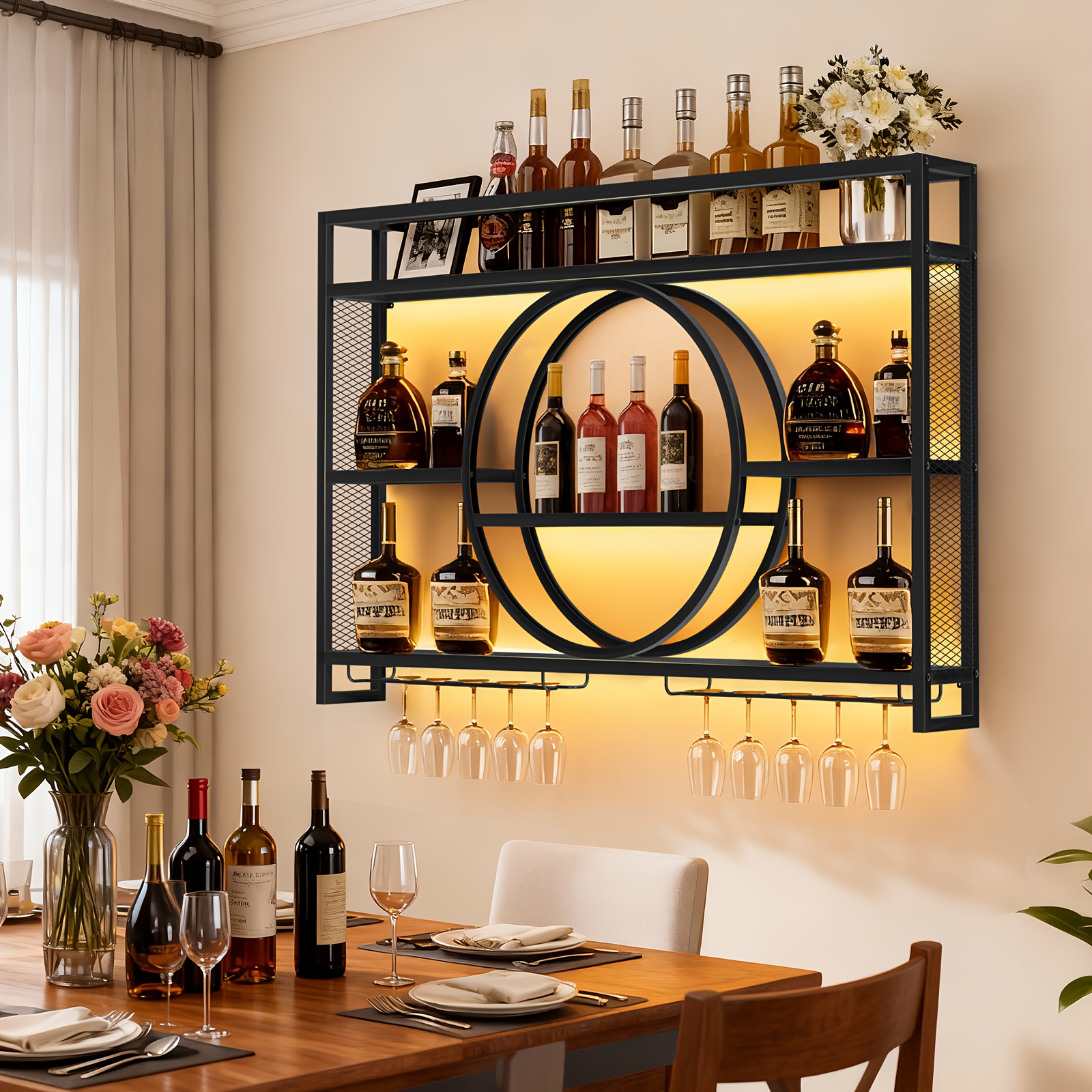 Stylish 3-Tier Wall-Mounted Me - Home Bar Shelf ulasan dan harga