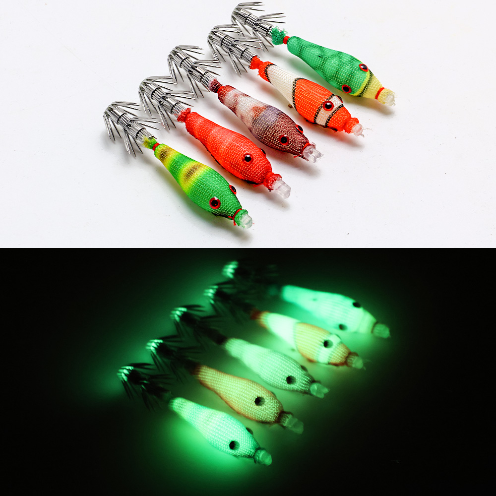 5 Pcs Squid Soft Baits, Lumino - Jigger Double Sided ulasan dan harga