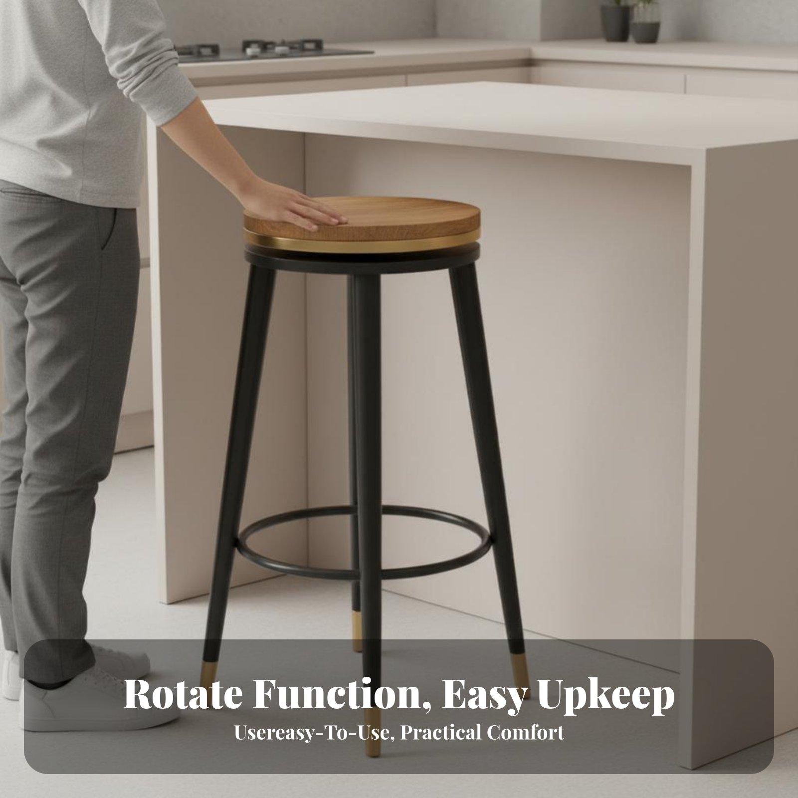 Padded Revolving Counter Stool - Home Bar Stools ulasan dan harga