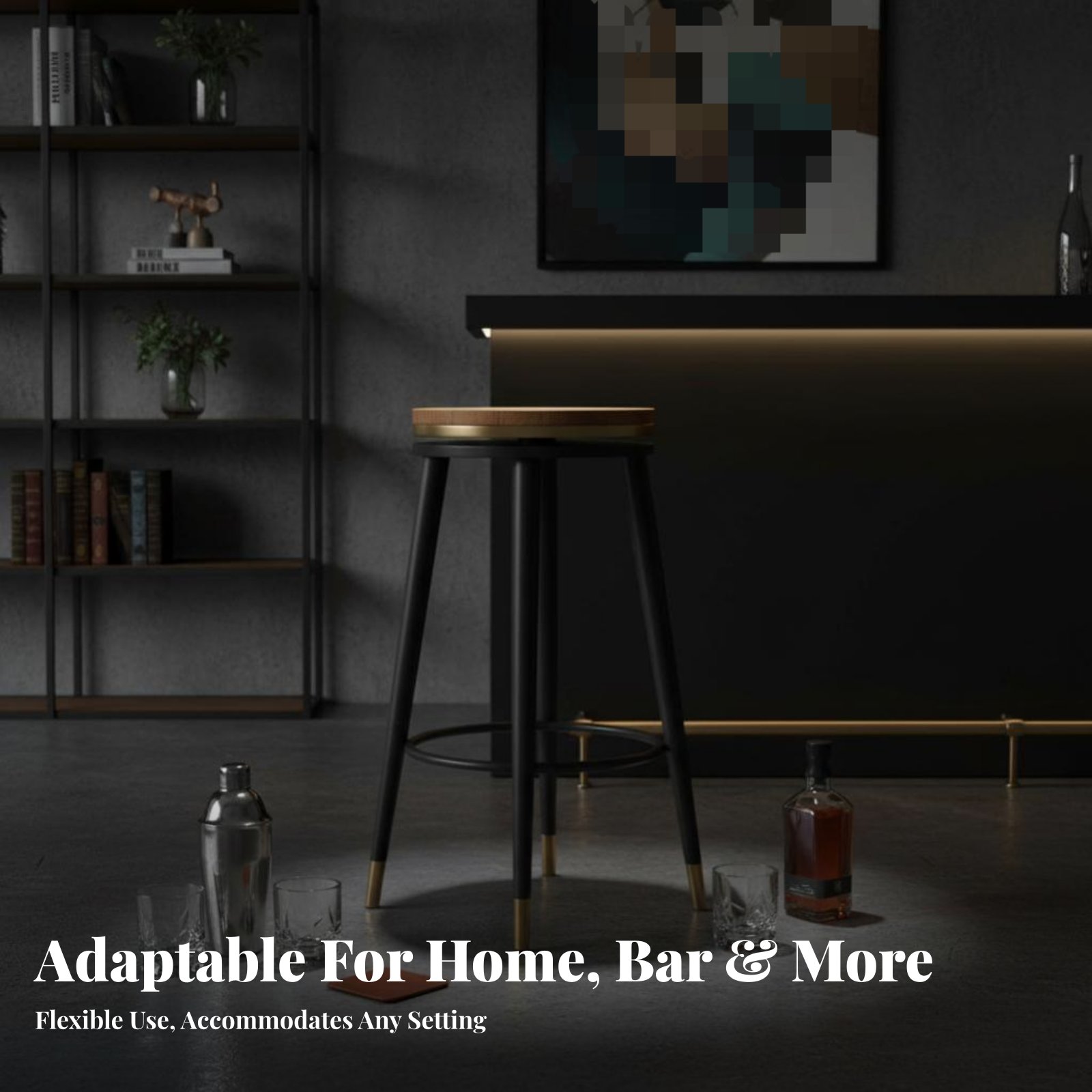 Padded Revolving Counter Stool - Home Bar Stools ulasan dan harga