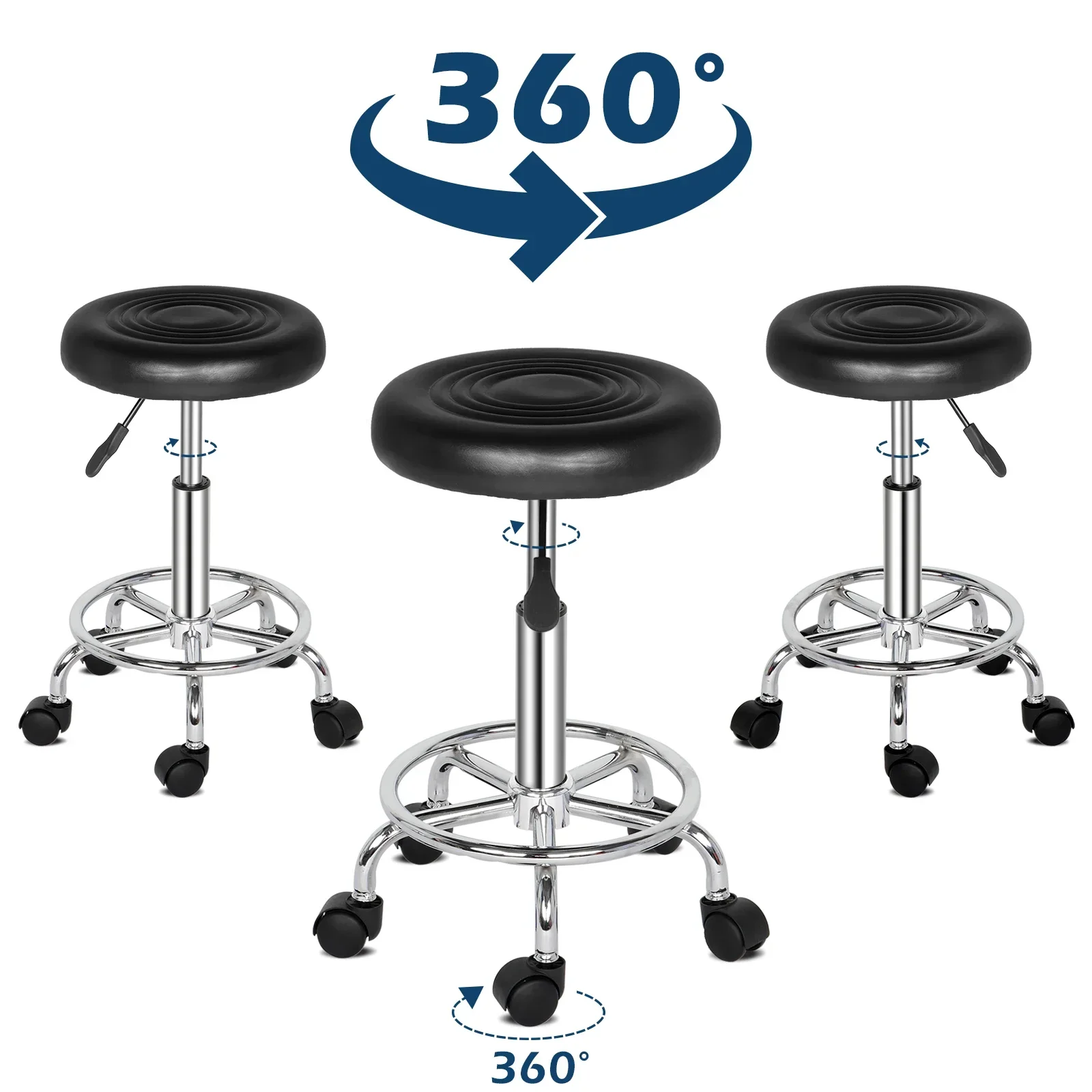 Black round Stool Stock Rotati - Home Bar Stools ulasan dan harga