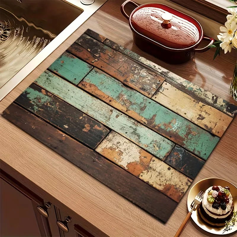 VIKAMA 3D Vintage Wood Grain D - Bar Mat Rubber ulasan dan harga